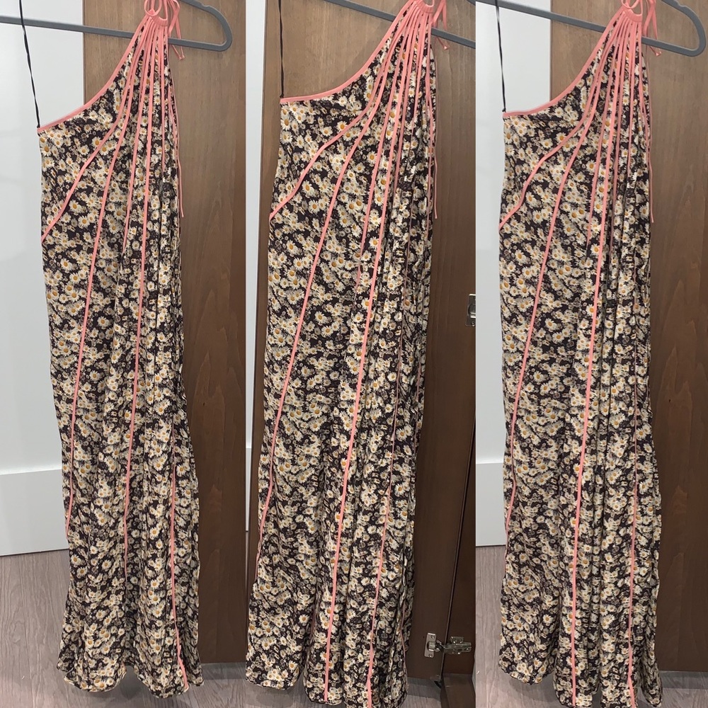 Stella McCartney Louisa Silk Stripe One-Shoulder Floral Dress - Picture 7 of 7